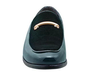 Amali Andrew dark green loafers front