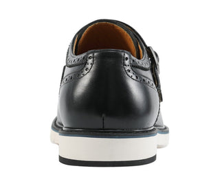 Amali Dario black monk strap shoes back