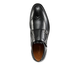 Amali Dario black monk strap shoes top