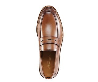 Amali Hugh cognac penny loafers top