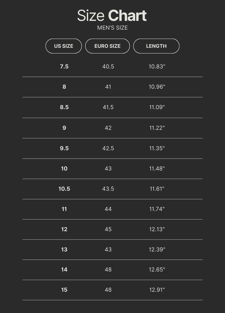 Hunter Size Chart