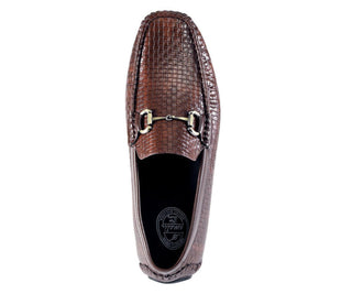 Amali Amerigo brown horsebit loafers top