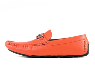 Amali Trentino orange slip on shoes side