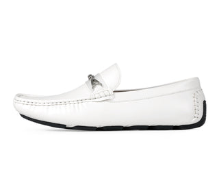 Amali Spear white men's bit loafers side