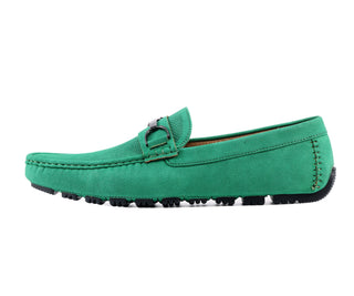 Amali Ayden green driving loafers side