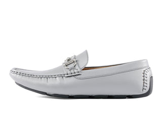 Amali Trentino grey moccasins side