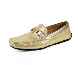 Amali Samson gold loafers main