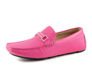 Amali Briggs fuchsia driving loafers main