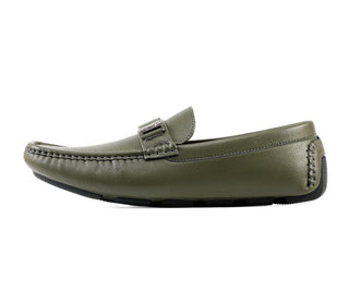 Amali Adonis green driving loafers side