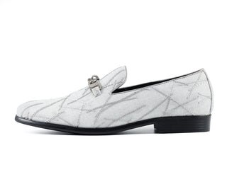 Amali Bower silver loafers side