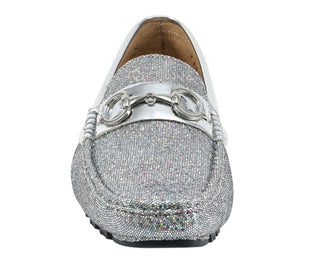 Amali Samson silver loafers front