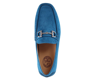 Amali Walken teal suede loafers top