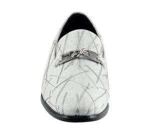 Amali Bower silver loafers front