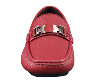 Amali Adonis burgundy driving loafers front