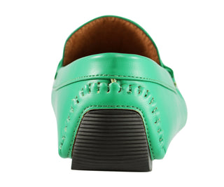 Amali Trentino green moccasins back