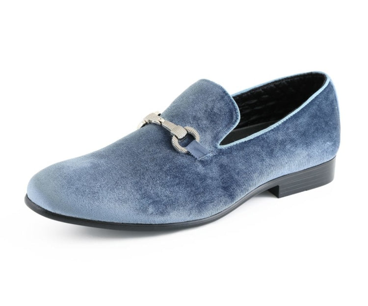 Blue velvet mens shops loafers