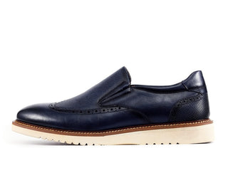 Amali Clyde navy slip on shoes side