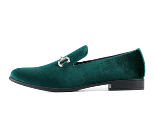 Amali Brad green mens horsebit loafers side