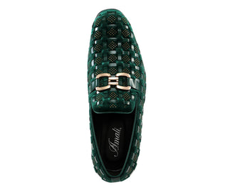 Amali Roman green velvet loafers top