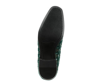 Amali Roman green velvet loafers sole