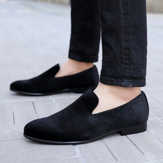 black slip on loafers