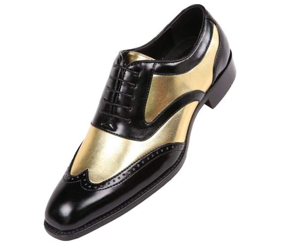 men’s shiny gold shoes