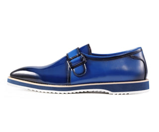 Amali Skyler blue monk strap shoes side