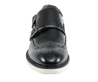 Amali Dario black monk strap shoes front