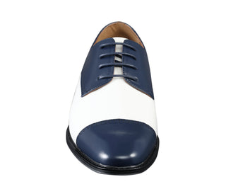 Amali Archer royal blue and white oxfords front