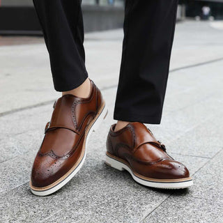 Amali Dario cognac monk strap shoes life 2