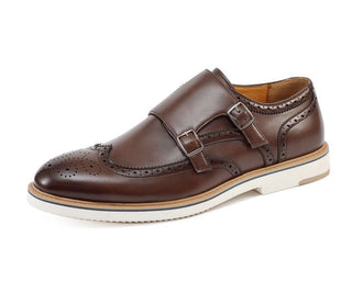 Amali Dario brown monk strap shoes main