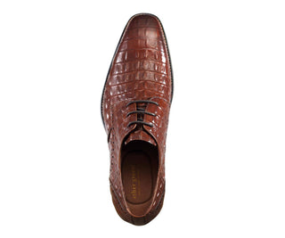 Asher Green AG1623 cognac alligator dress shoes for men top