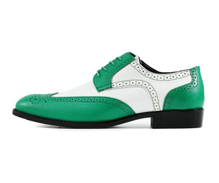 Bolano Elwyn green and white dress shoes side