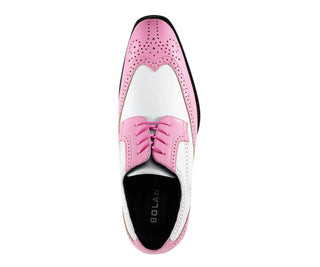 Bolano Elwyn pink and white dress shoes top