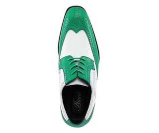 Bolano Elwyn green and white dress shoes top