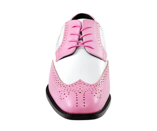 Bolano Elwyn pink and white dress shoes front