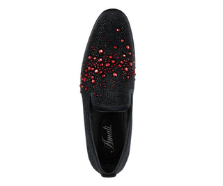 Amali Ivano black and red loafers top