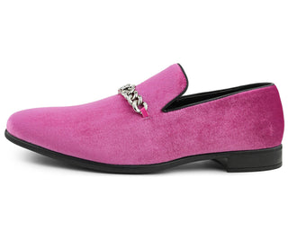 Amali Lynx hot pink loafers side