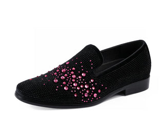 Amali Ivano black and fuschia loafers main