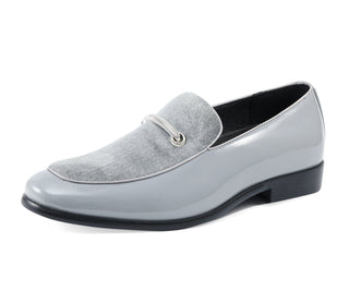 Amali Andrew mens grey dress loafers main