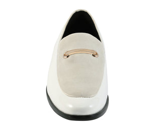 Amali Andrew cream dress loafers front