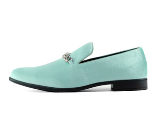 Amali Lynx mint green mens loafers side