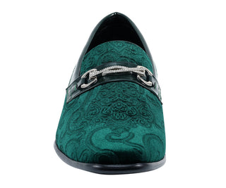 Amali Throne green velvet dress shoes​ front