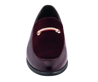 Amali Andrew burgundy dress loafers front