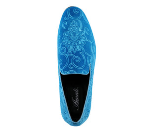 Amali Bryant pool blue smoking slippers top