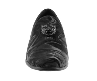 Amali Jano black smoking slippers front