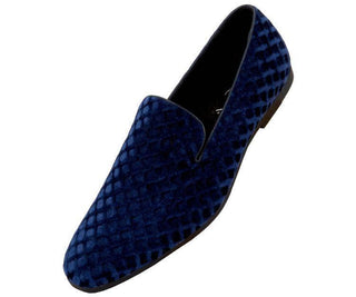 Fishman Printed Velvet Chinese Smoking Slipper Smoking Slippers Royal Blue / 10