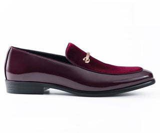 Amali Andrew burgundy dress loafers side