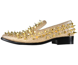 Mesa Mens Glitter Faux Suede Spiked And Studded Smoking Slipper Smoking Slippers