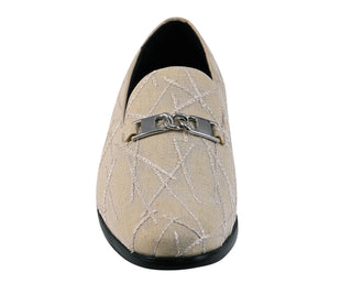 Amali Bower champagne loafers front